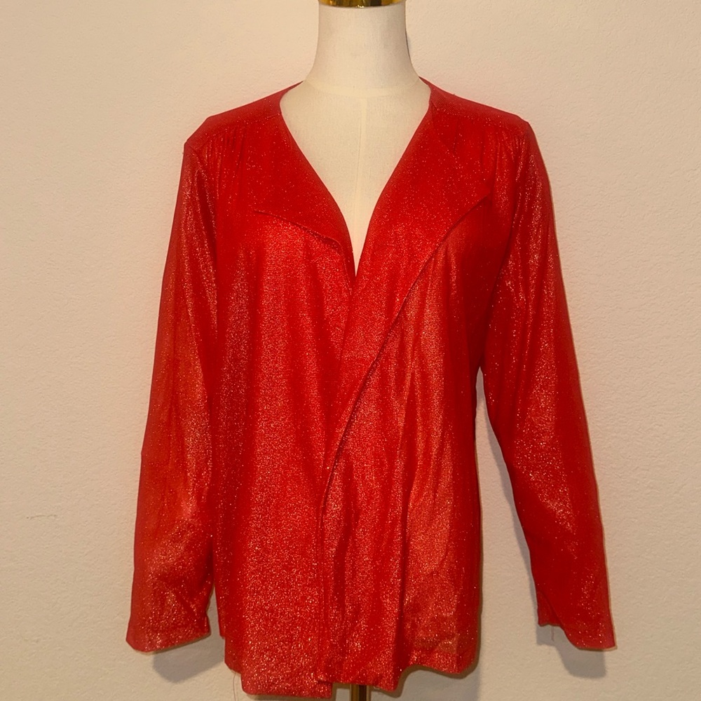 Shimmering Red Long Sleeve Blouse